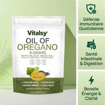 Vitalsy™ — Oil of Oregano with Black Seed Oil — Formule Anti-Parasitaire